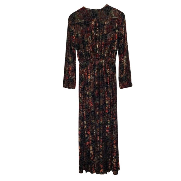 Ego Trippin Multicolor Velvet Maxi Dress Size XXS Long Sleeve Witchy Whimsigoth - Picture 2 of 11